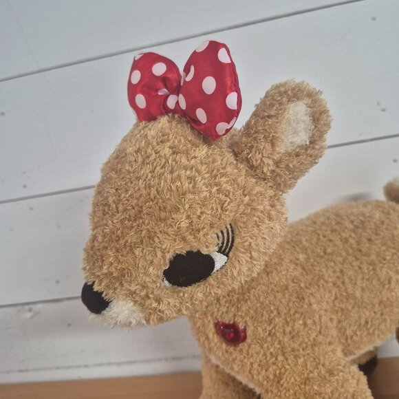 Build-A-Bear Plush Deer With Red Polka Dot Bow & Heart Gem 14" Soft Stuffed Toy - Picture 3 of 8